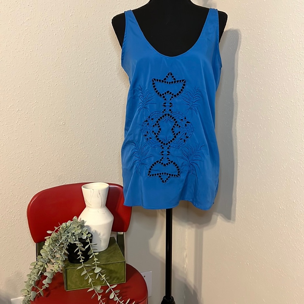 Zara embroidered cut out tank - Picture 1 of 5